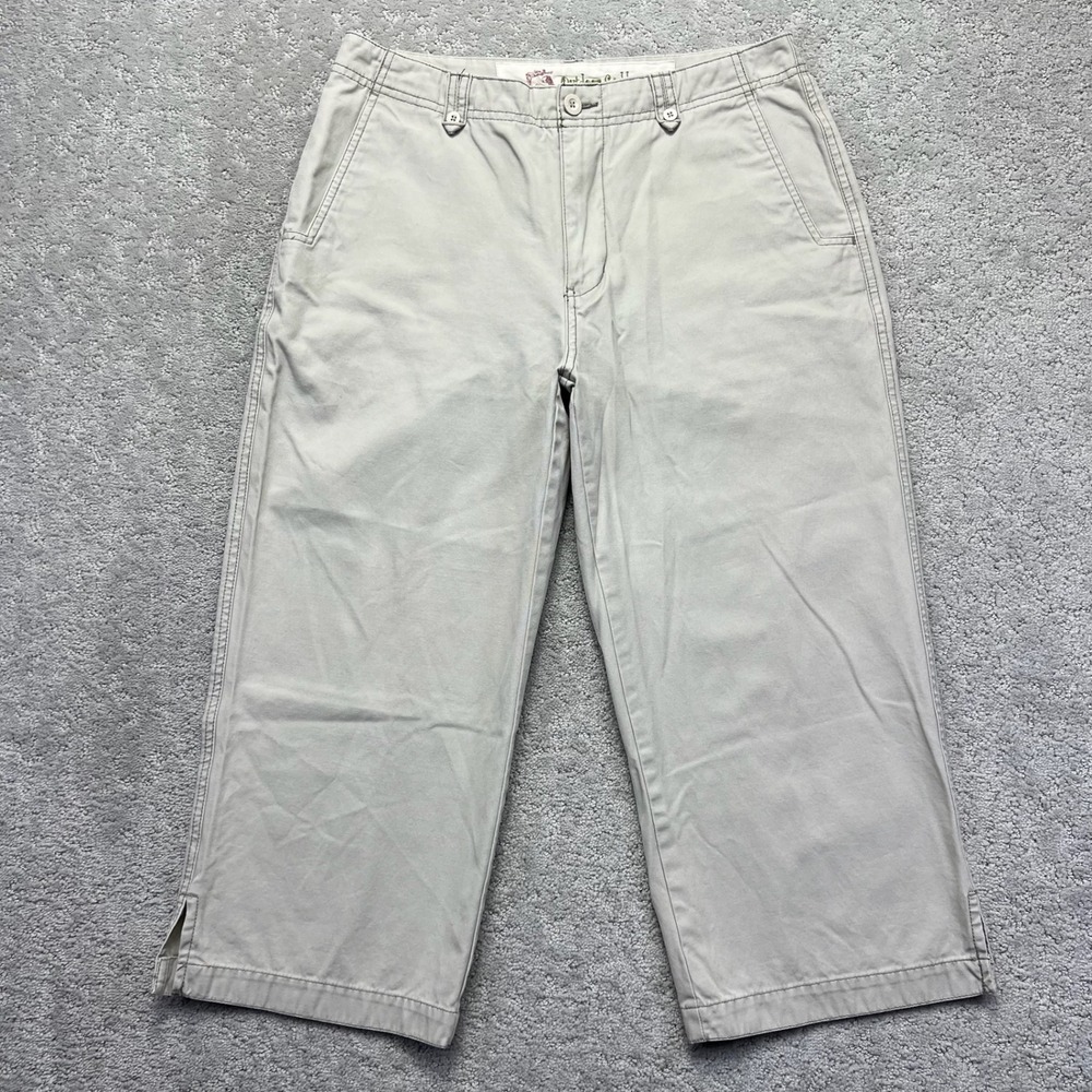 Royal Robbins Outdoor Goddess Pants Womens Size 8 Khaki Tan Cotton Crop Hiking